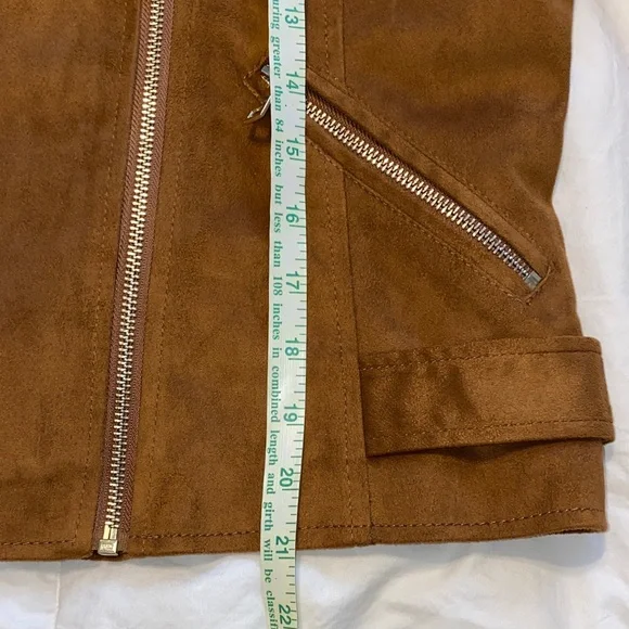 NWOT River Island Brown Fringe Moto Jacket - Picture 14 of 16